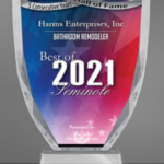 award 2021 - bathroom Bathroom remodeling project by Harms Enterprises